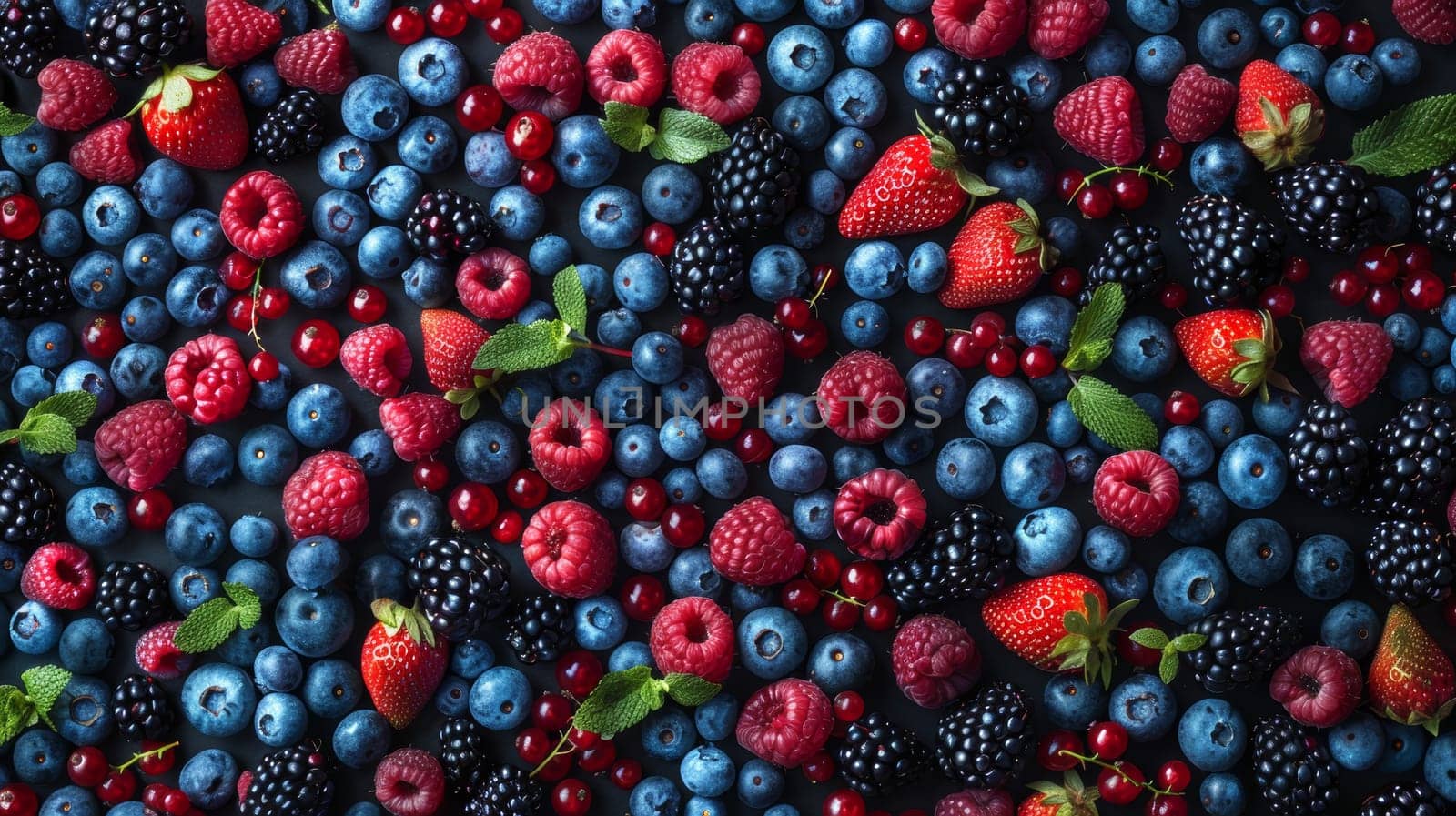 Assorted Berries Arranged in a Pattern.
