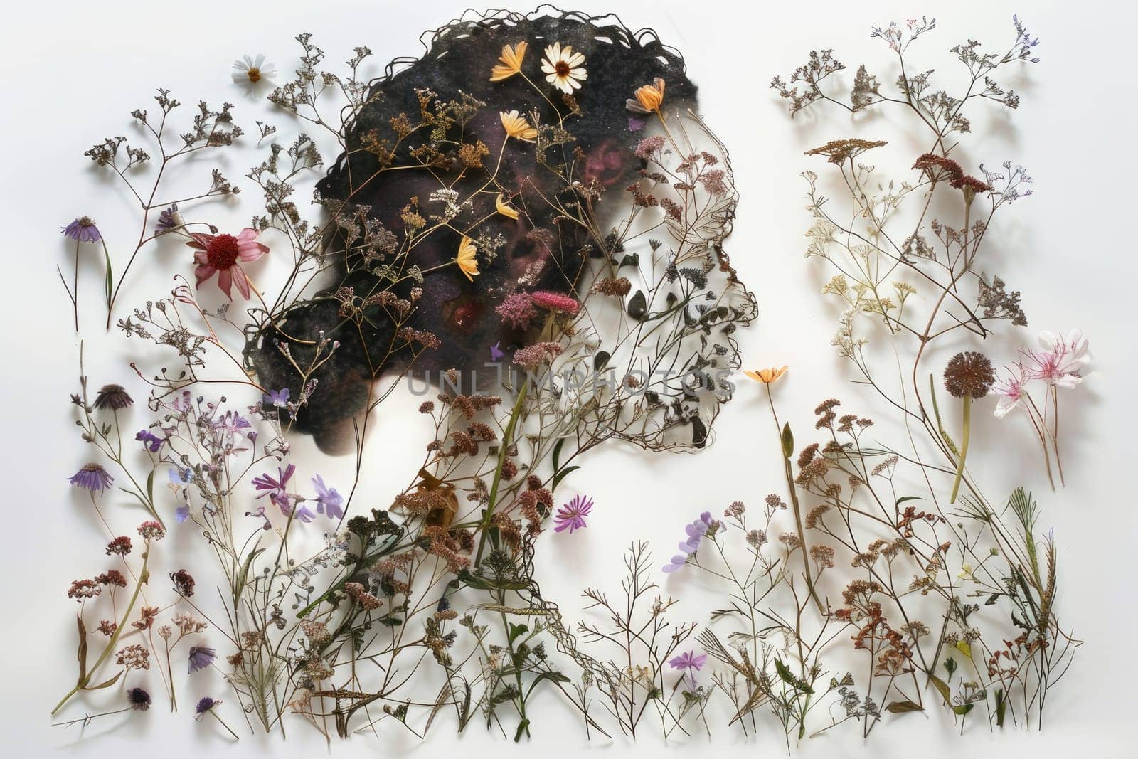 Artwork made from Pressed Flowers and mulberry paper