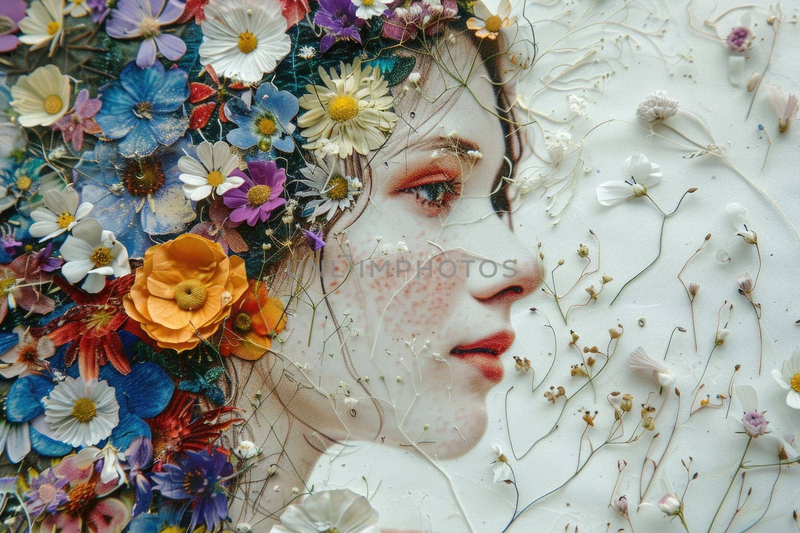 Artwork made from Pressed Flowers and mulberry paper