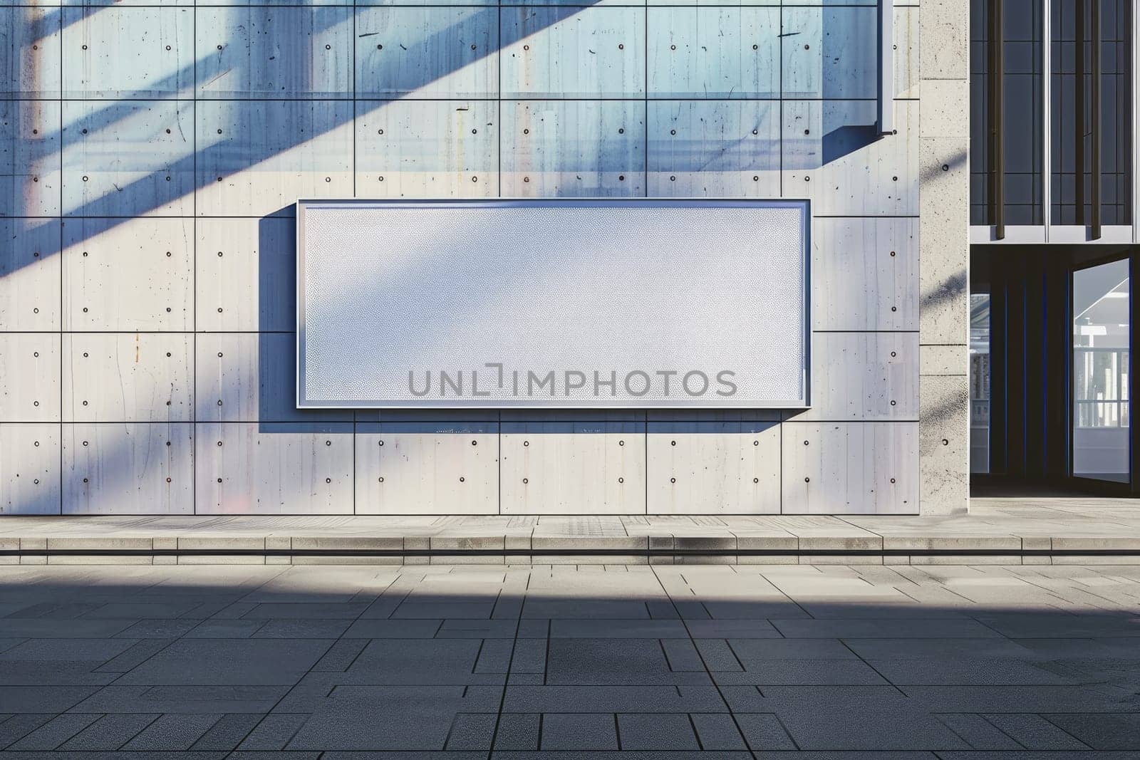 Blank Horizontal billboard mockup on a building. by Chawagen