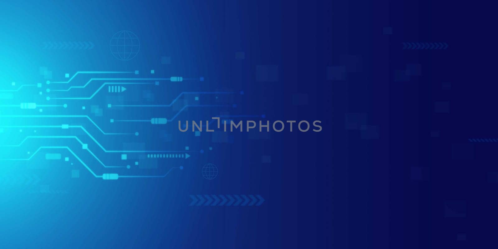 Futuristic blue and Security abstract technology background. Artificial intelligence digital transformation and Business quantum internet network communication and Antivirus. by Unimages2527