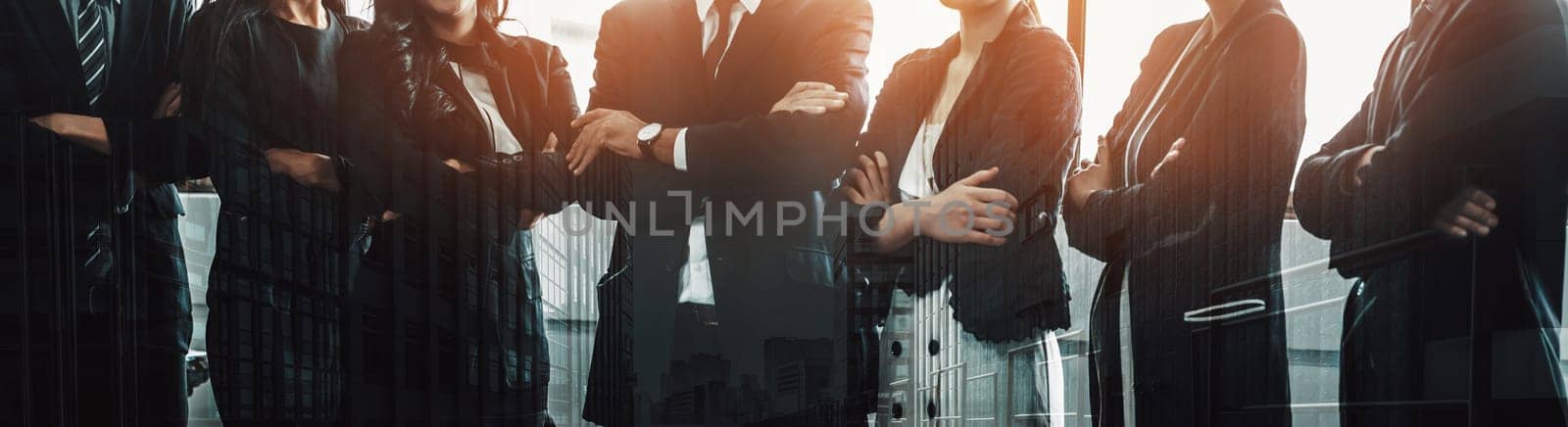 Double Exposure Image of Business Team uds by biancoblue