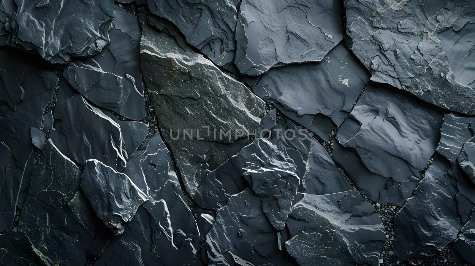 A close up of a grey bedrock wall showcasing a unique geological phenomenon. The outcrop of rock displays intricate patterns in monochrome photography, surrounded by darkness