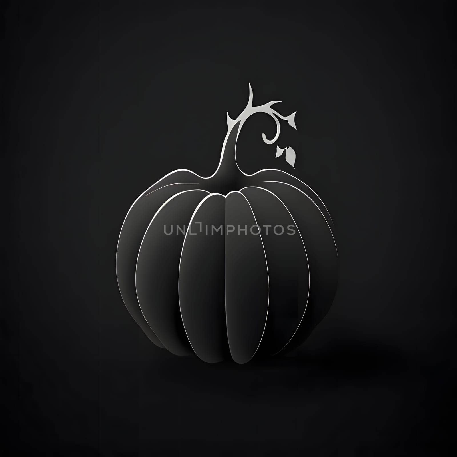 Black modern pumpkin logo. Pumpkin as a dish of thanksgiving for the harvest. An atmosphere of joy and celebration.