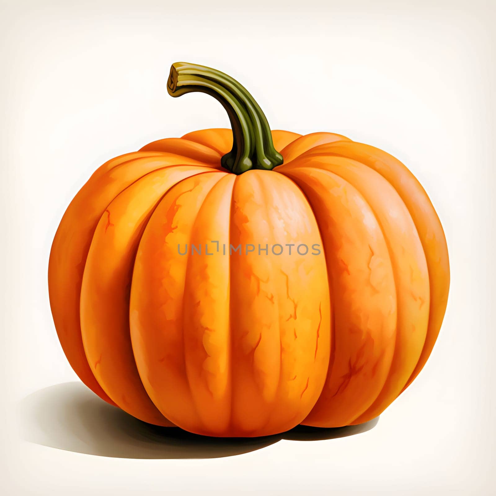 Pumpkin as a dish of thanksgiving for the harvest, picture on a white isolated background. Atmosphere of joy and celebration.