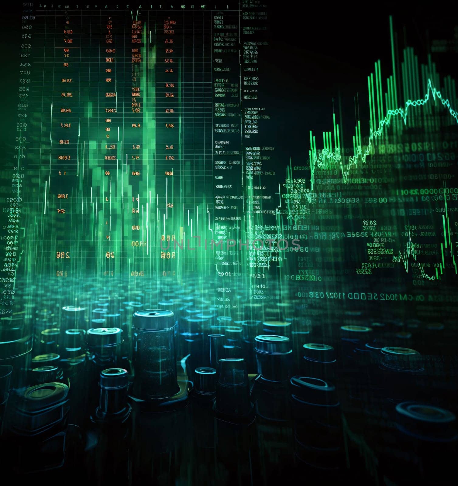 financial stock market graph on technology abstract background. finance and business concept. 3d illustration by ThemesS