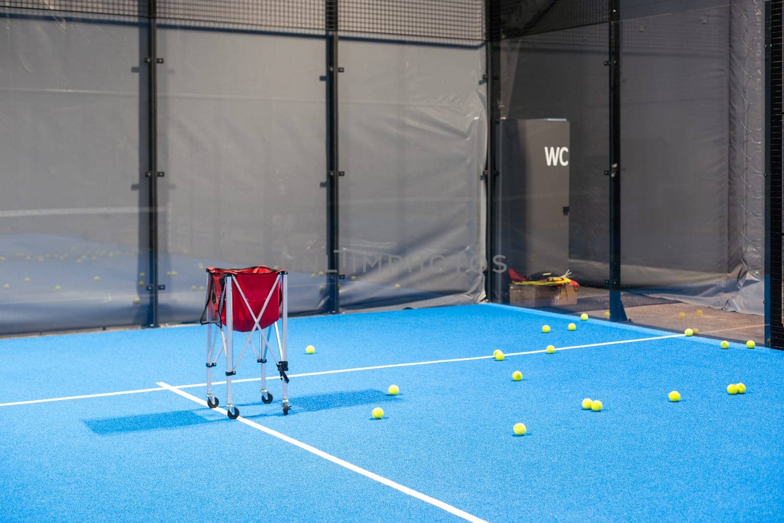 tennis padel balls in court . High quality photo