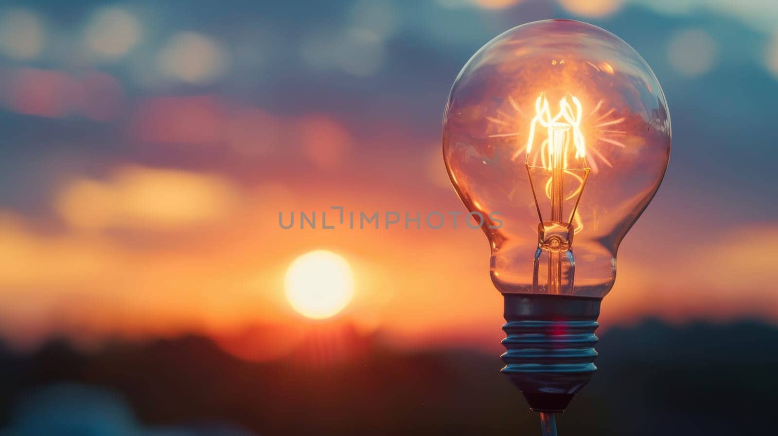 Light Bulb Against Sky Background.