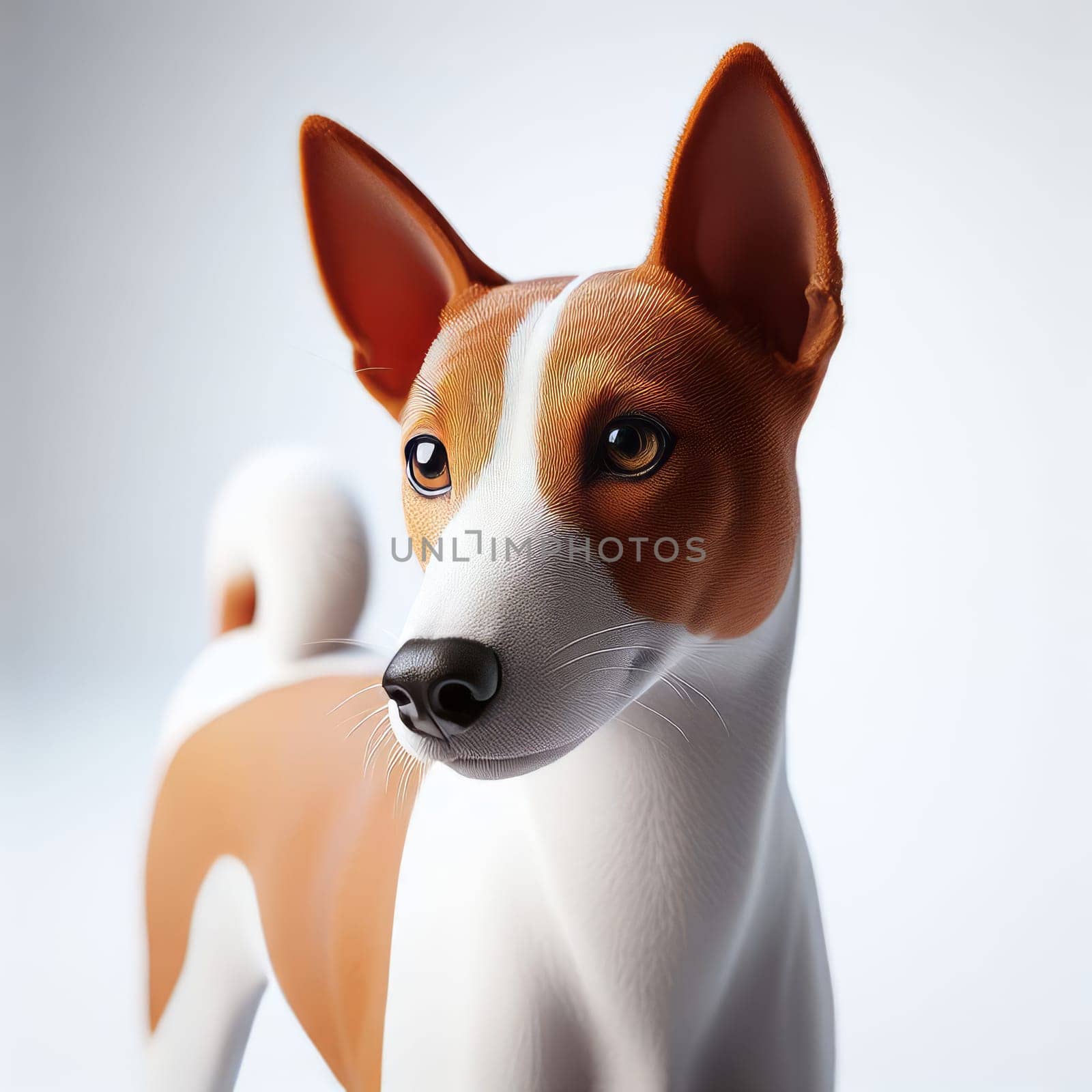 Portrait of a Basenji dog breed isolated on a white background. by sfinks