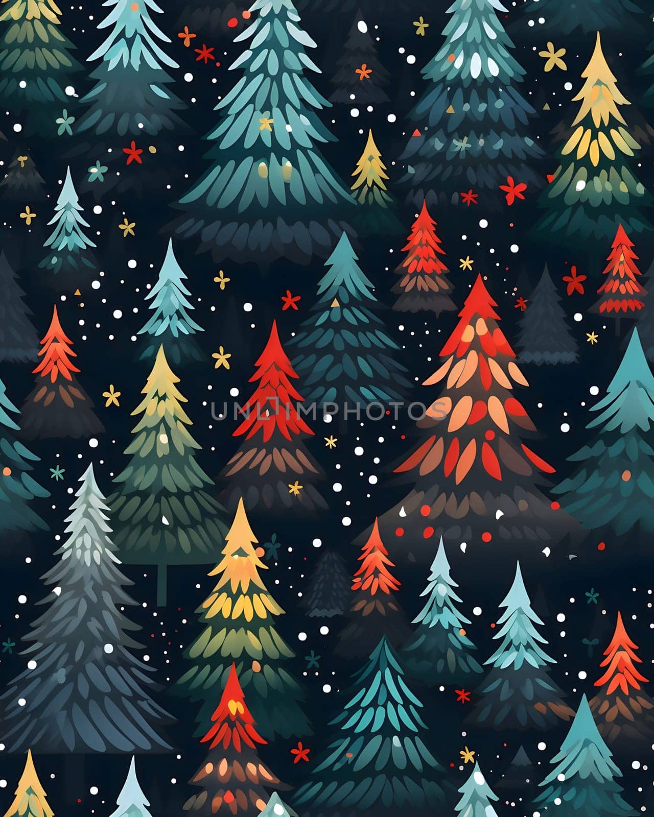 Pine trees as abstract background, wallpaper, banner, texture design with pattern - vector. Light colors. by ThemesS