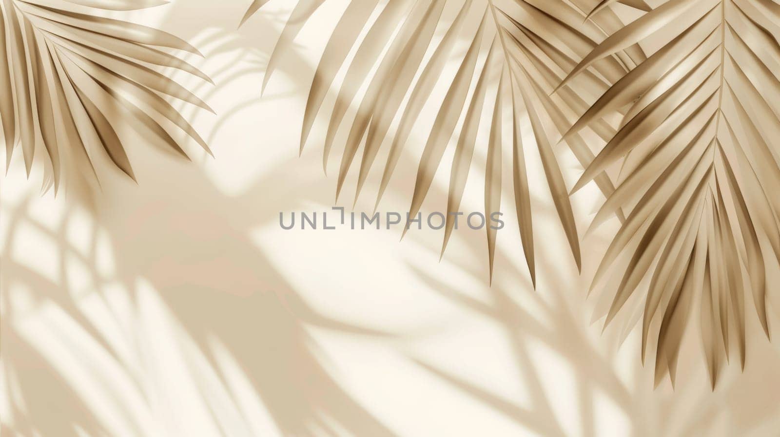 Palm leaf shadows on a beige background.