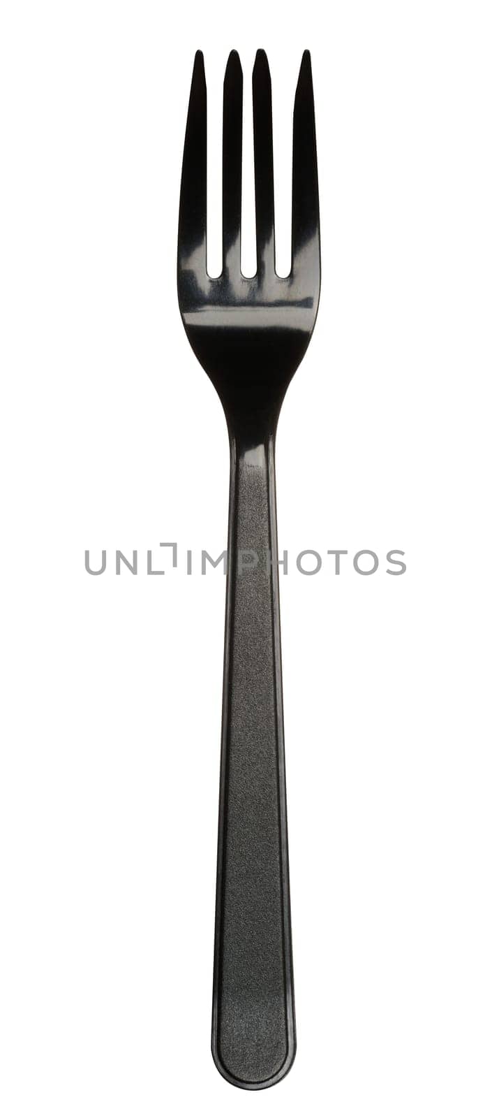 Plastic black fork on isolated background by ndanko