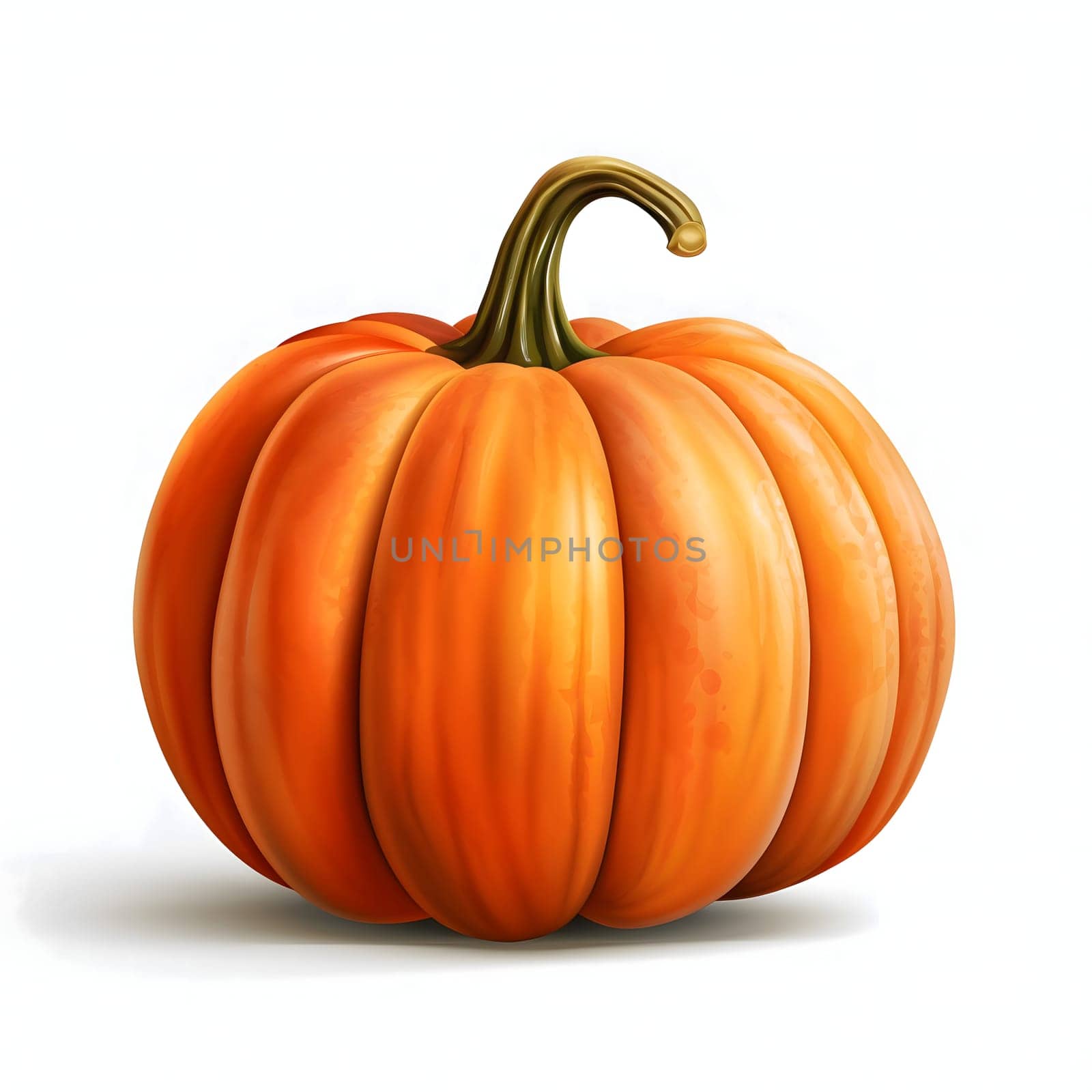 Pumpkin, Halloween image on a white isolated background. Atmosphere of darkness and fear.