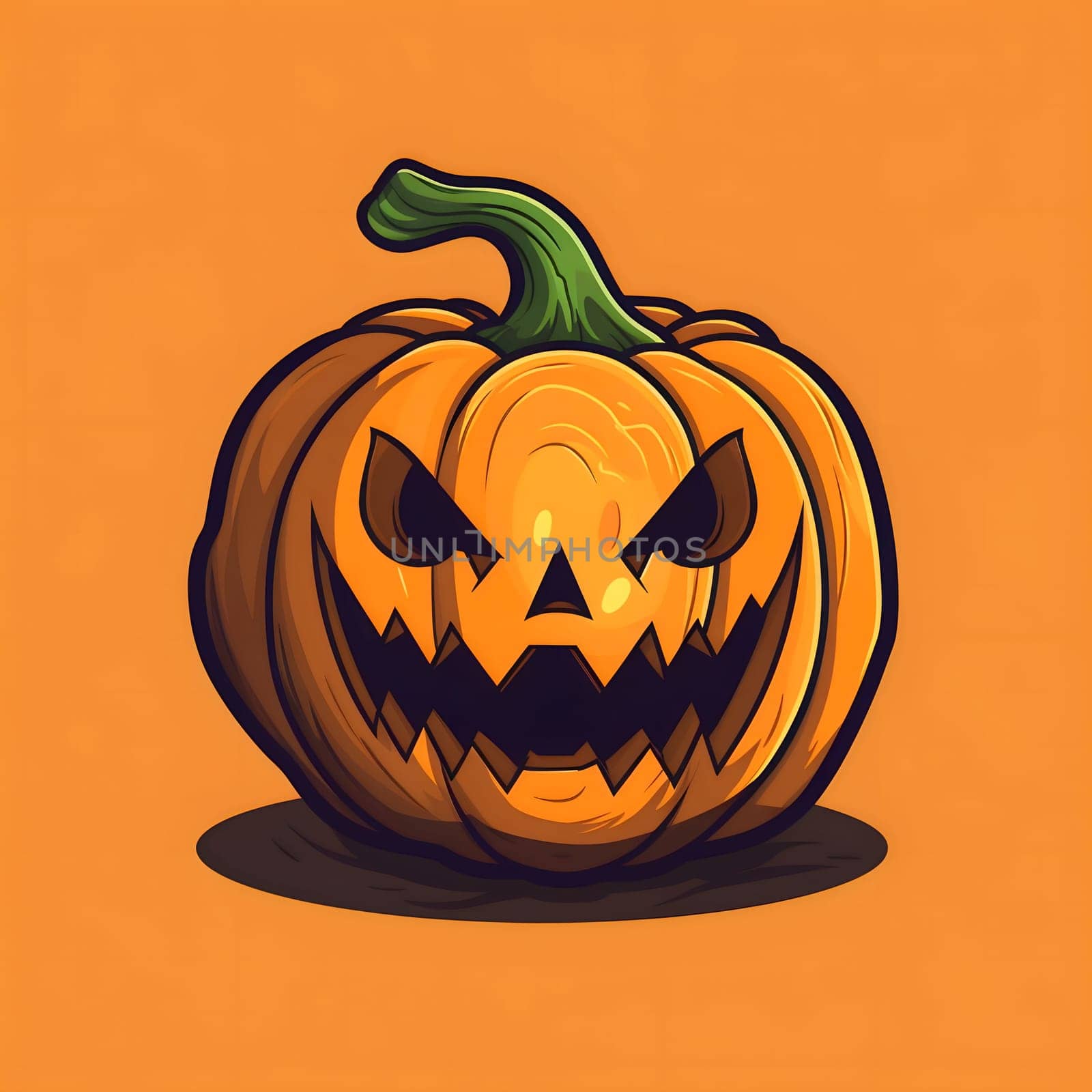 Jack-o-lantern pumpkin, Halloween image on an orange isolated background. by ThemesS