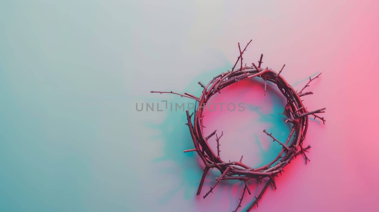 Jesus Crown of Thorns on pastel background.