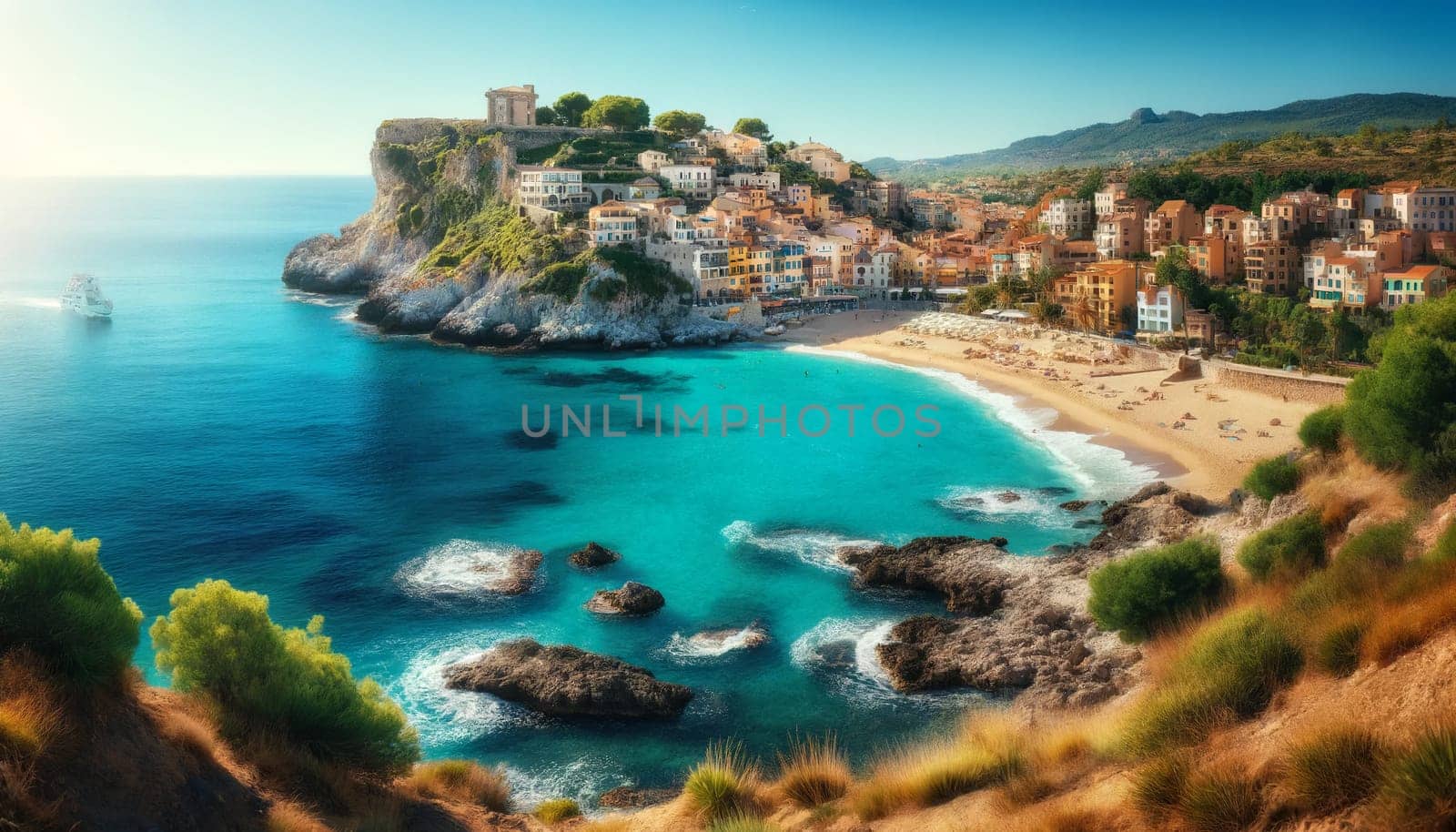 beautiful panorama of the Mediterranean coast by Annado
