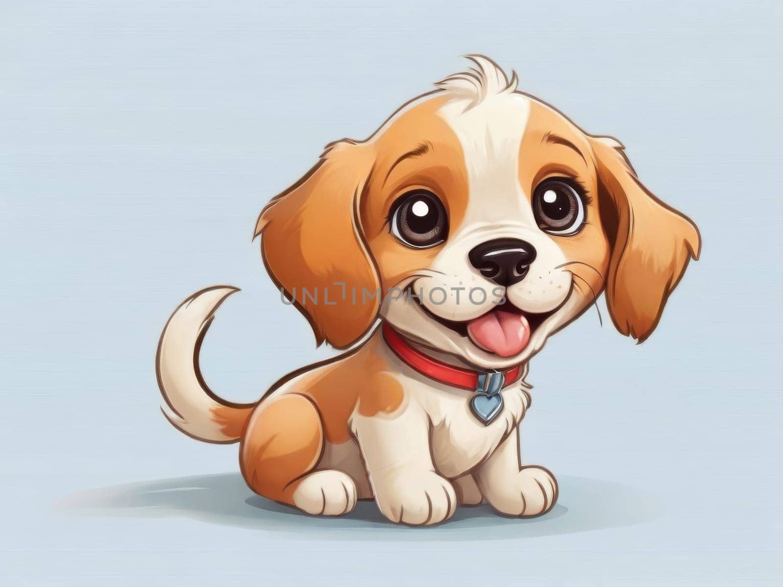 Cheerful dog on a white background. cartoon character.