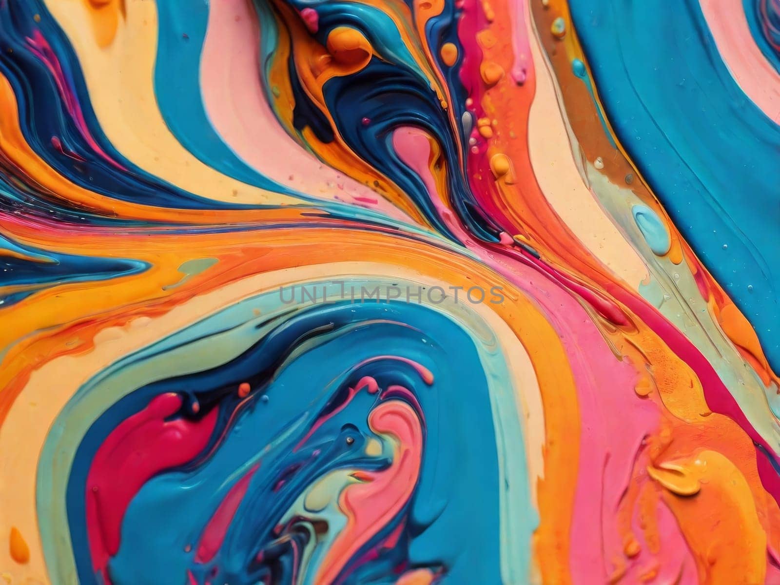 Colorful abstract fluid background. Liquid marble background. Liquid painting abstract texture. An intensely colorful blend of vibrant acrylic colors. by Ekaterina34