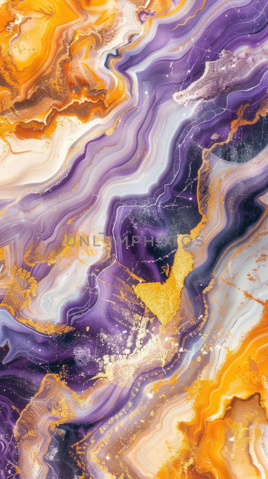 marble pattern background color. purple, orange, yellow, blue and white, luxury. by Chawagen