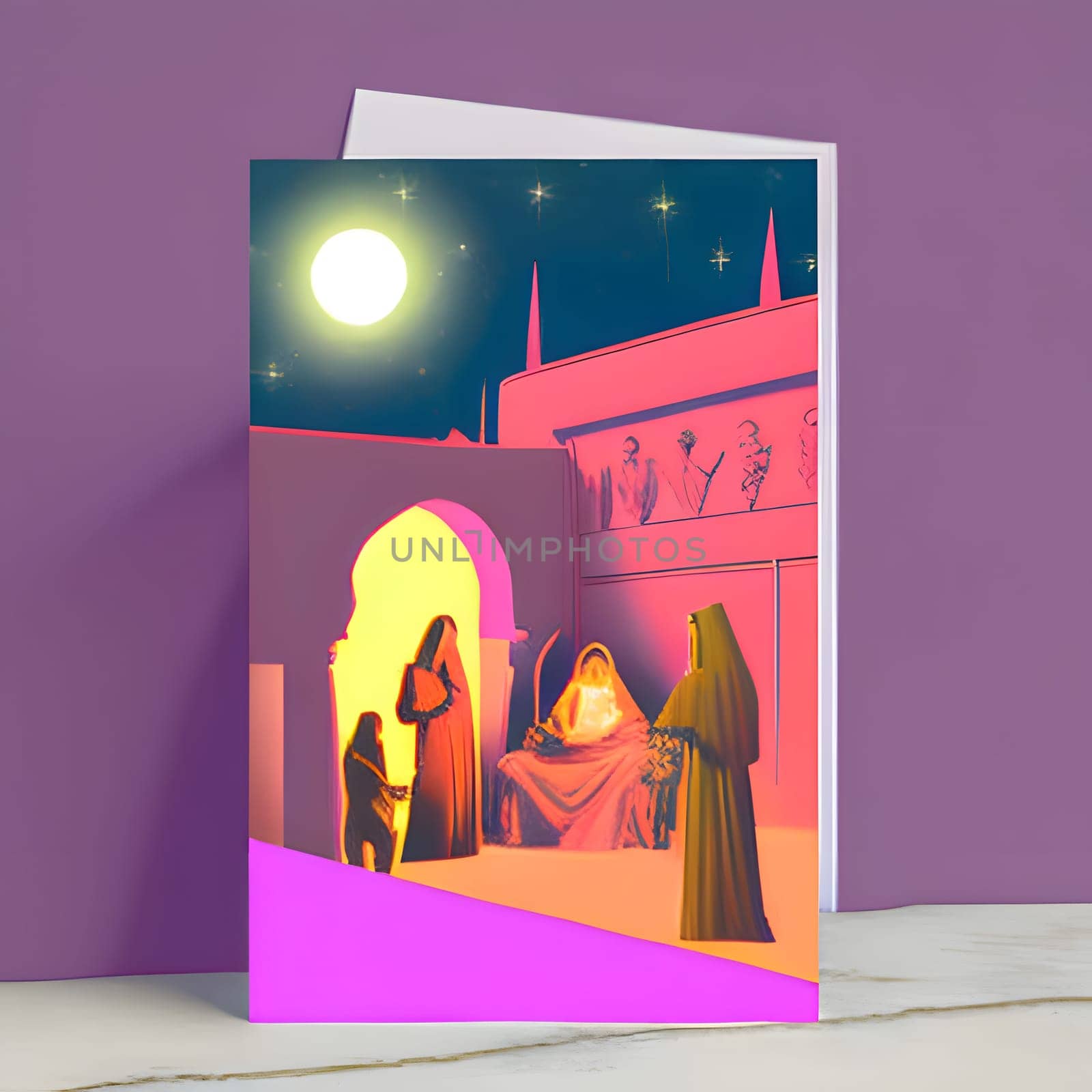 Christmas card, offering of Christ to Simeon of the temple. Christmas card as a symbol of remembrance of the birth of the savior. by ThemesS