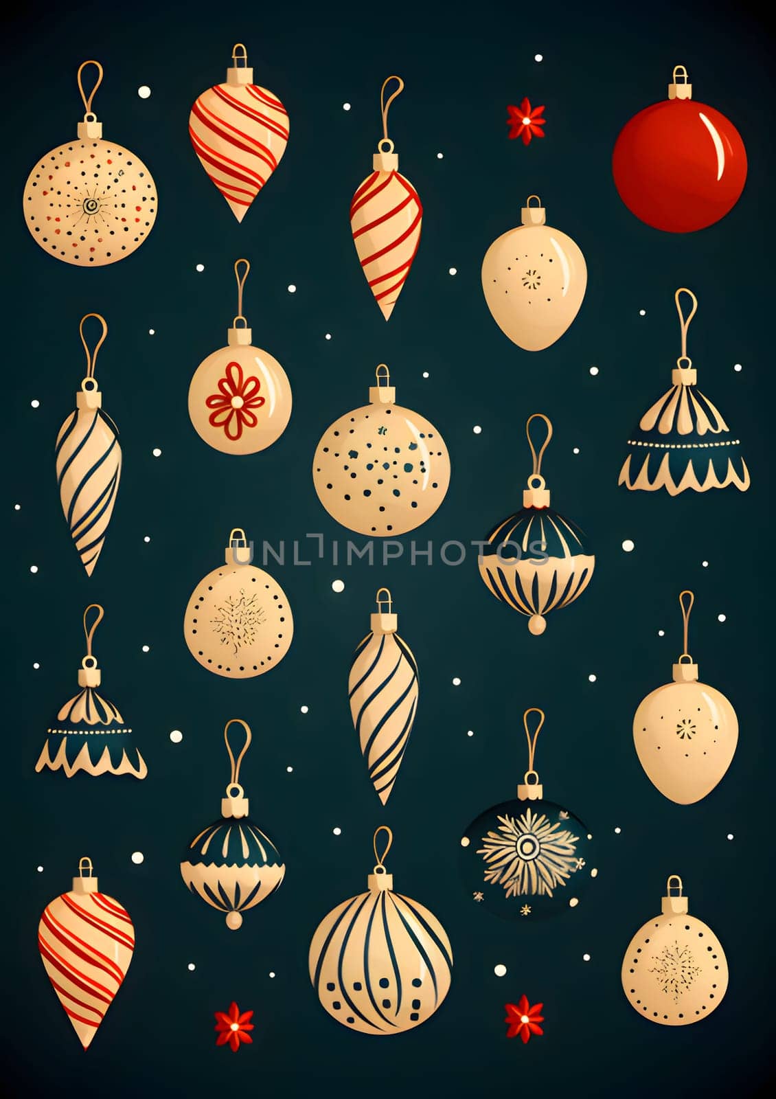 Colorful baubles as abstract background, wallpaper, banner, texture design with pattern - vector. Dark colors. by ThemesS