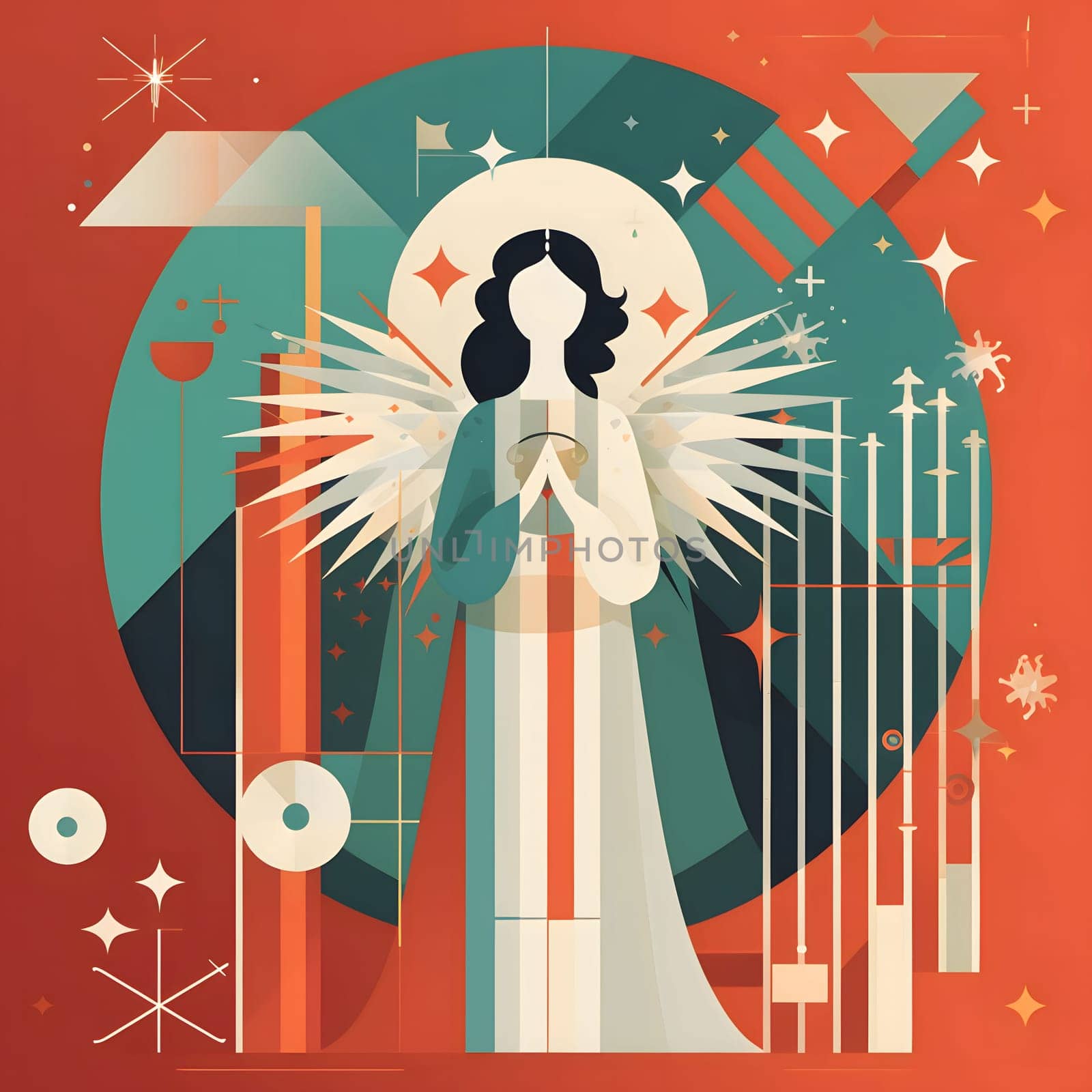 An abstract image of an angel. Christmas card as a symbol of remembrance of the birth of the savior. by ThemesS