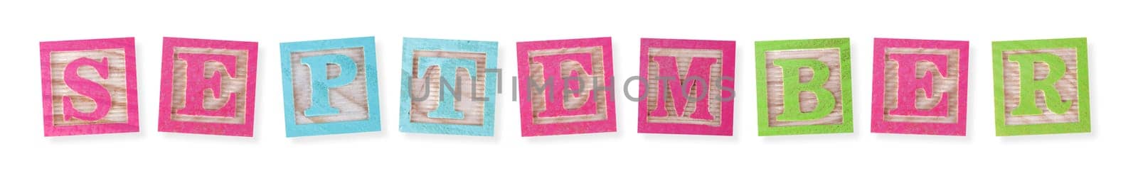 September concept with wood blocks by VivacityImages