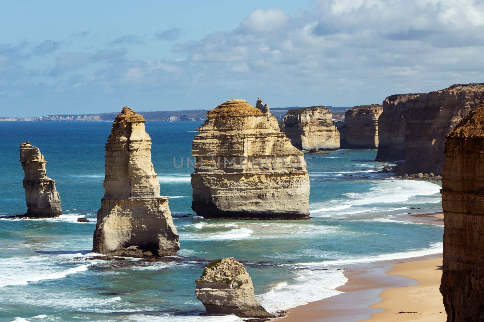 Beautiful shot of the famous Twelve Apostles geological structures by StefanMal