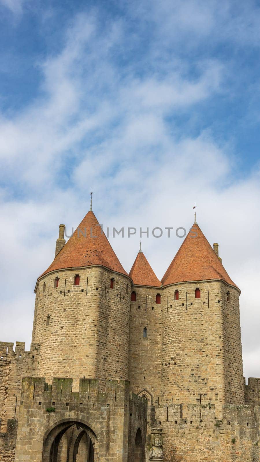 Castle of Carcassonne in France. Impressive medieval fortress