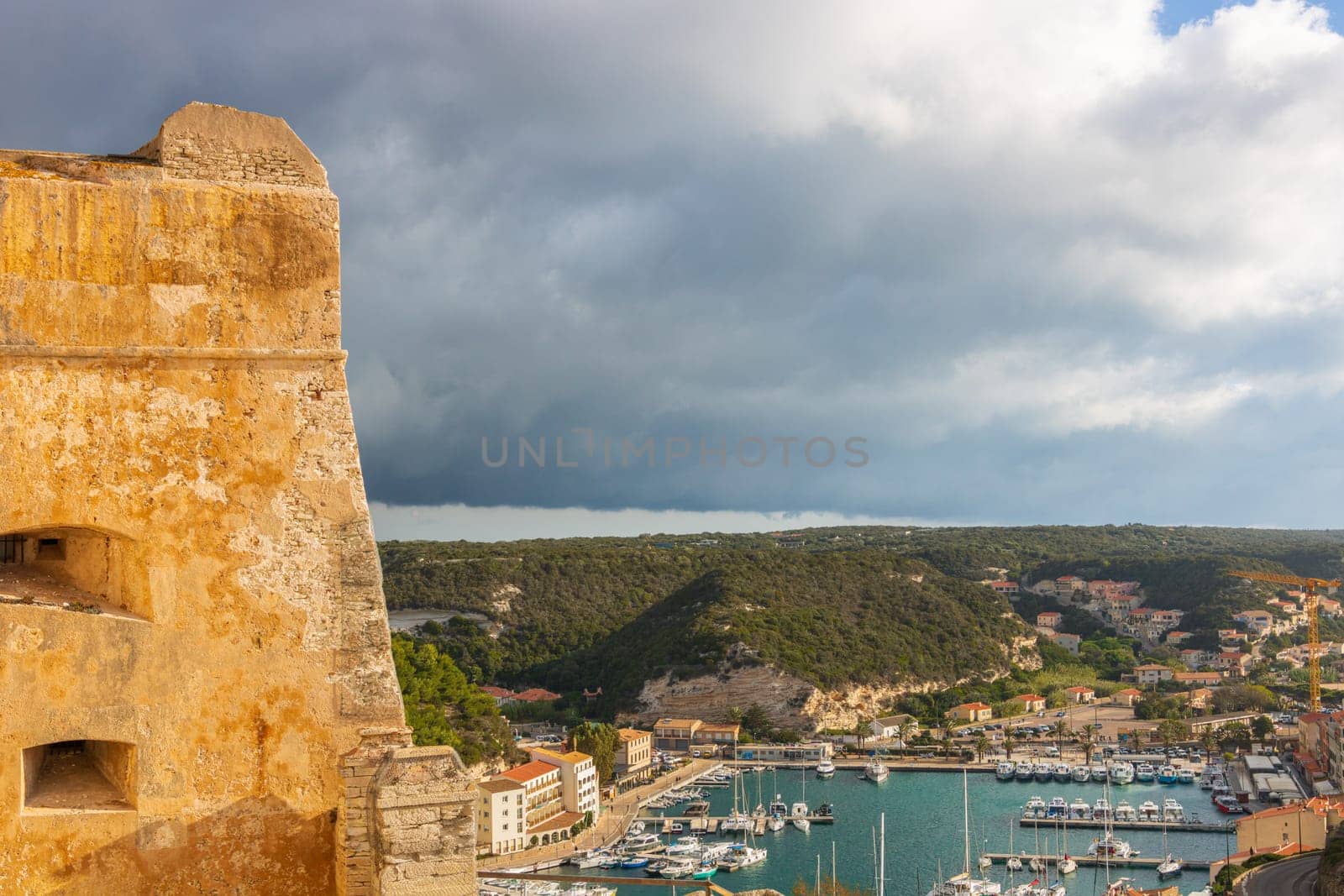 Bonifacio town, medieval citadel in Corsica Island, France