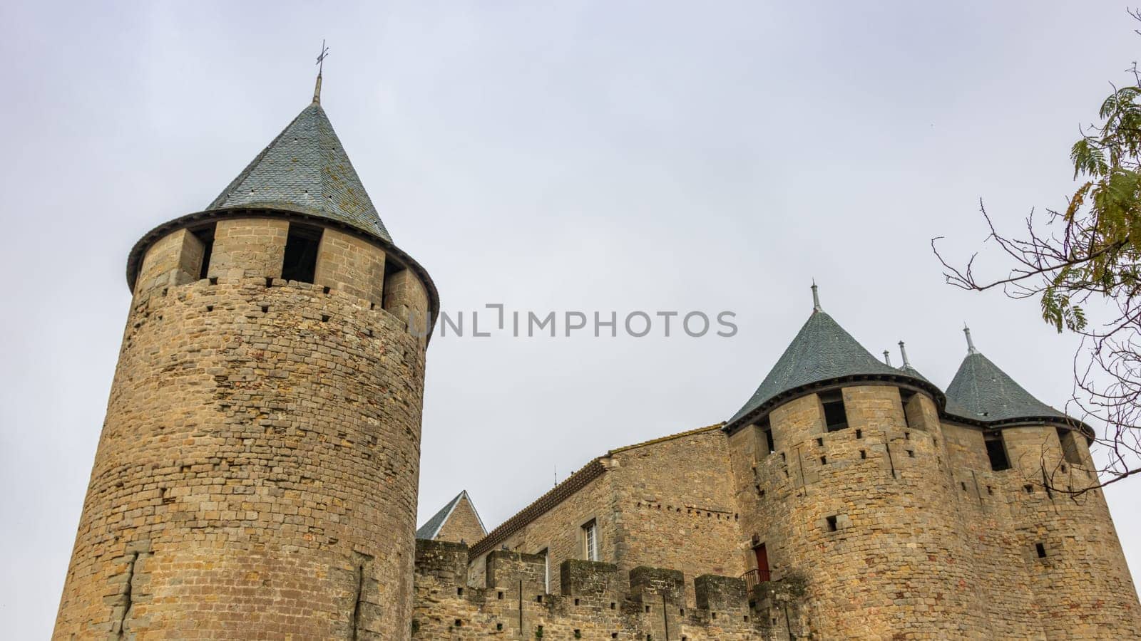 Castle of Carcassonne in France. Impressive medieval fortress