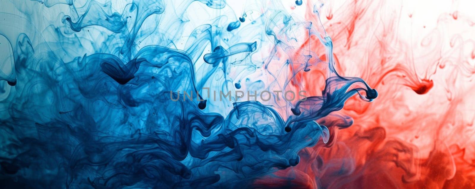 Red and Blue Liquid in Water by Anastasiia