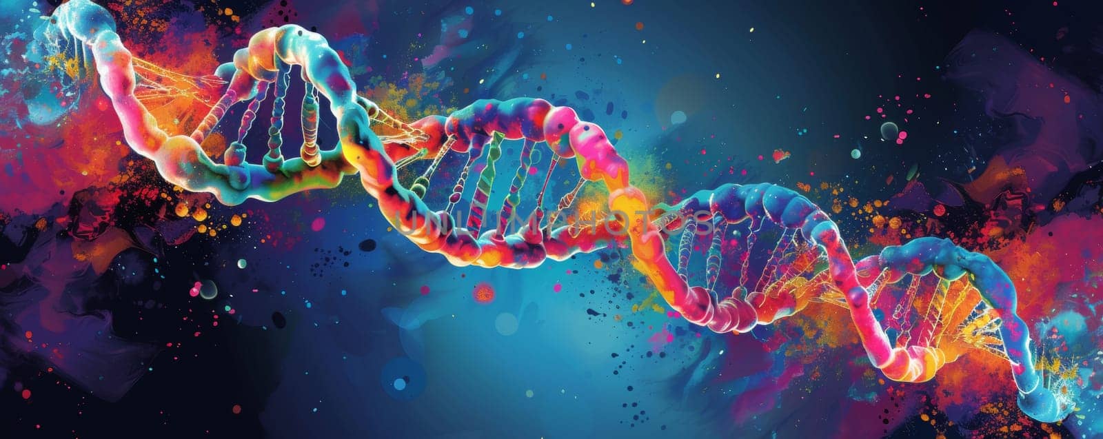 3d DNA Structure on Abstract Background.