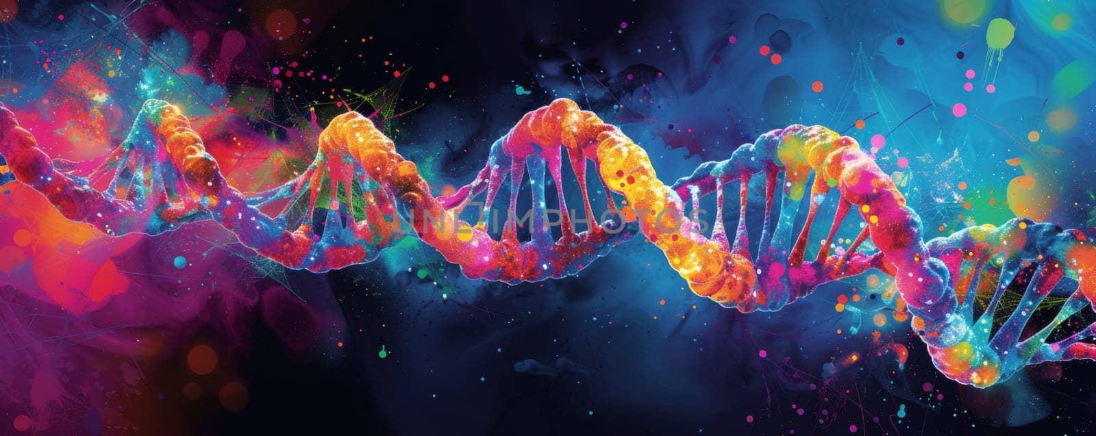 DNA Structure on Abstract Background by Anastasiia