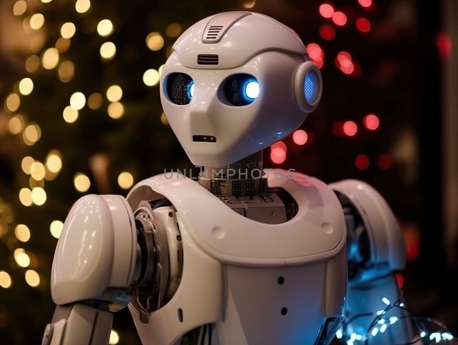 Android Robot On A Christmas Background by tan4ikk1