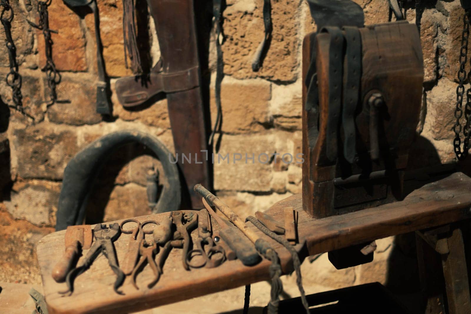 Antique shoemaker's workshop and tool from the Middle East. High quality photo