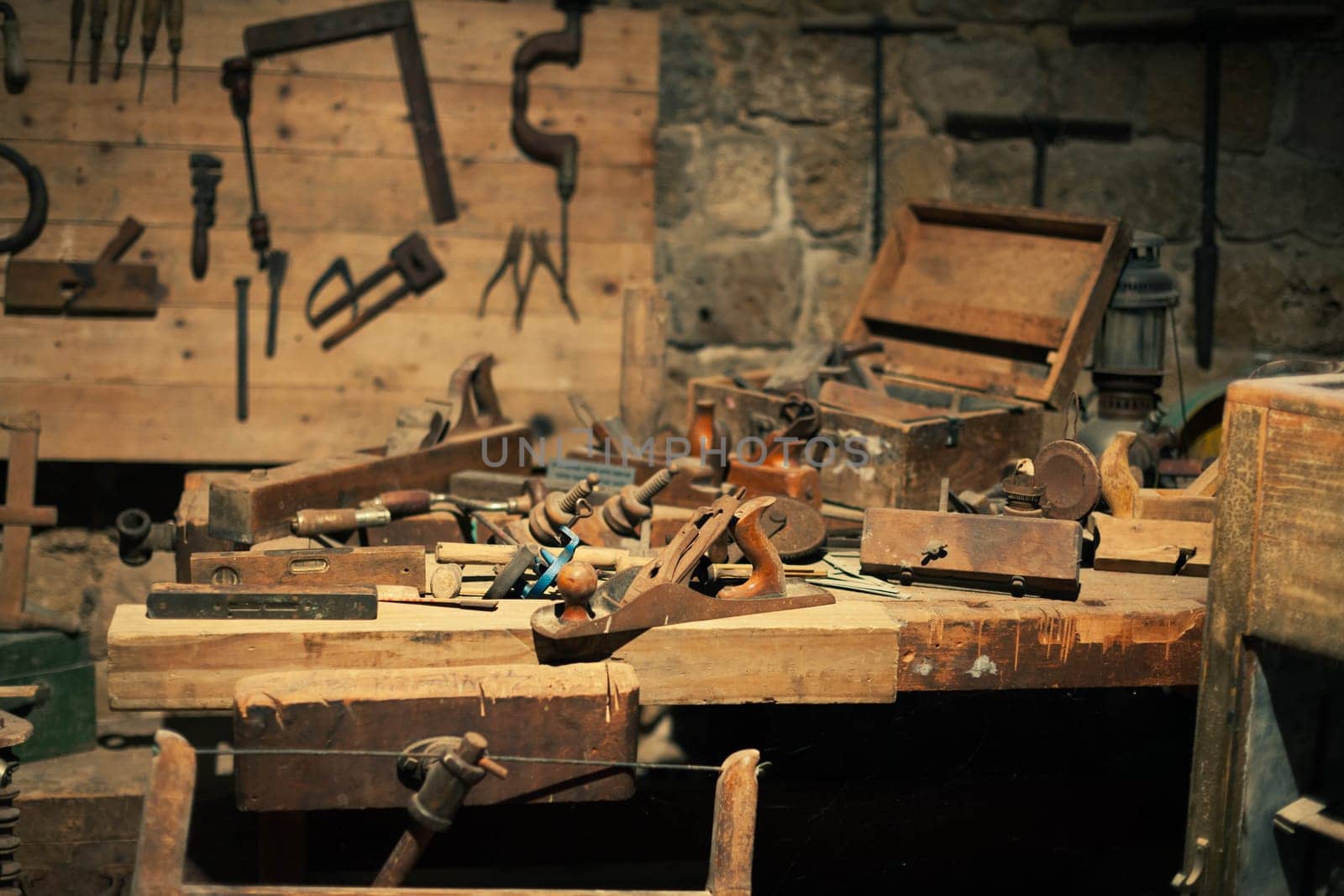 Middle Eastern carpenter's workshop and tools by gordiza