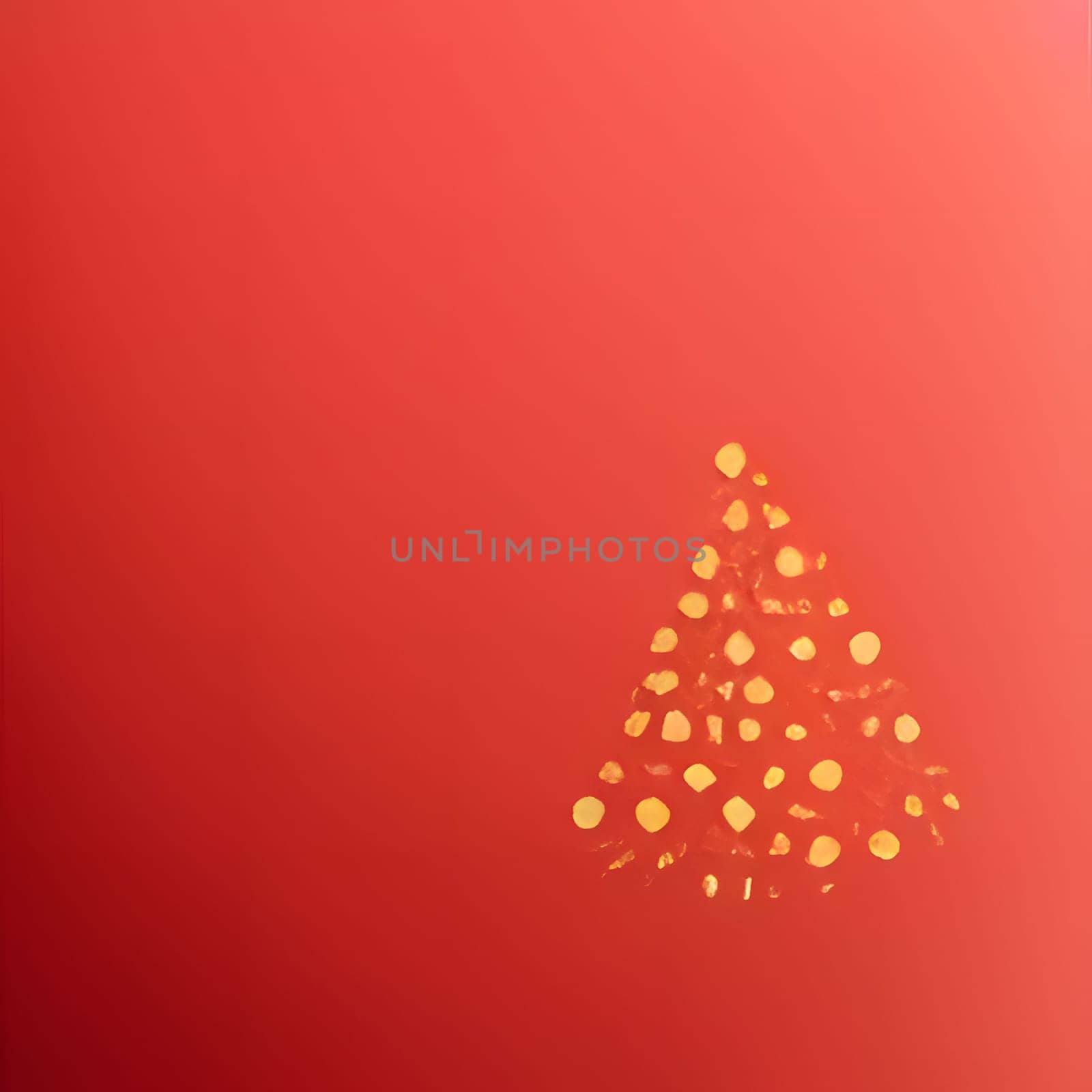 Abstract Christmas tree.Christmas banner with space for your own content. Red background color. Blank field for your inscription.