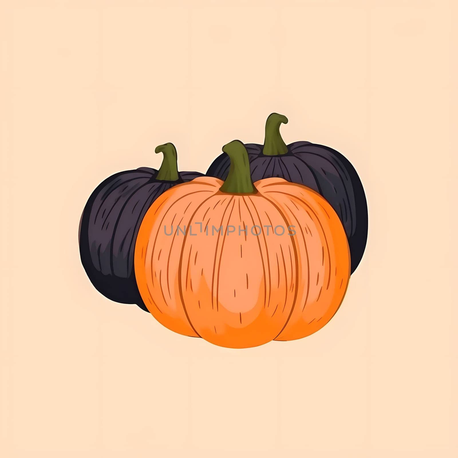 Orange and black pumpkin on light in isolated background. Pumpkin as a dish of thanksgiving for the harvest. by ThemesS