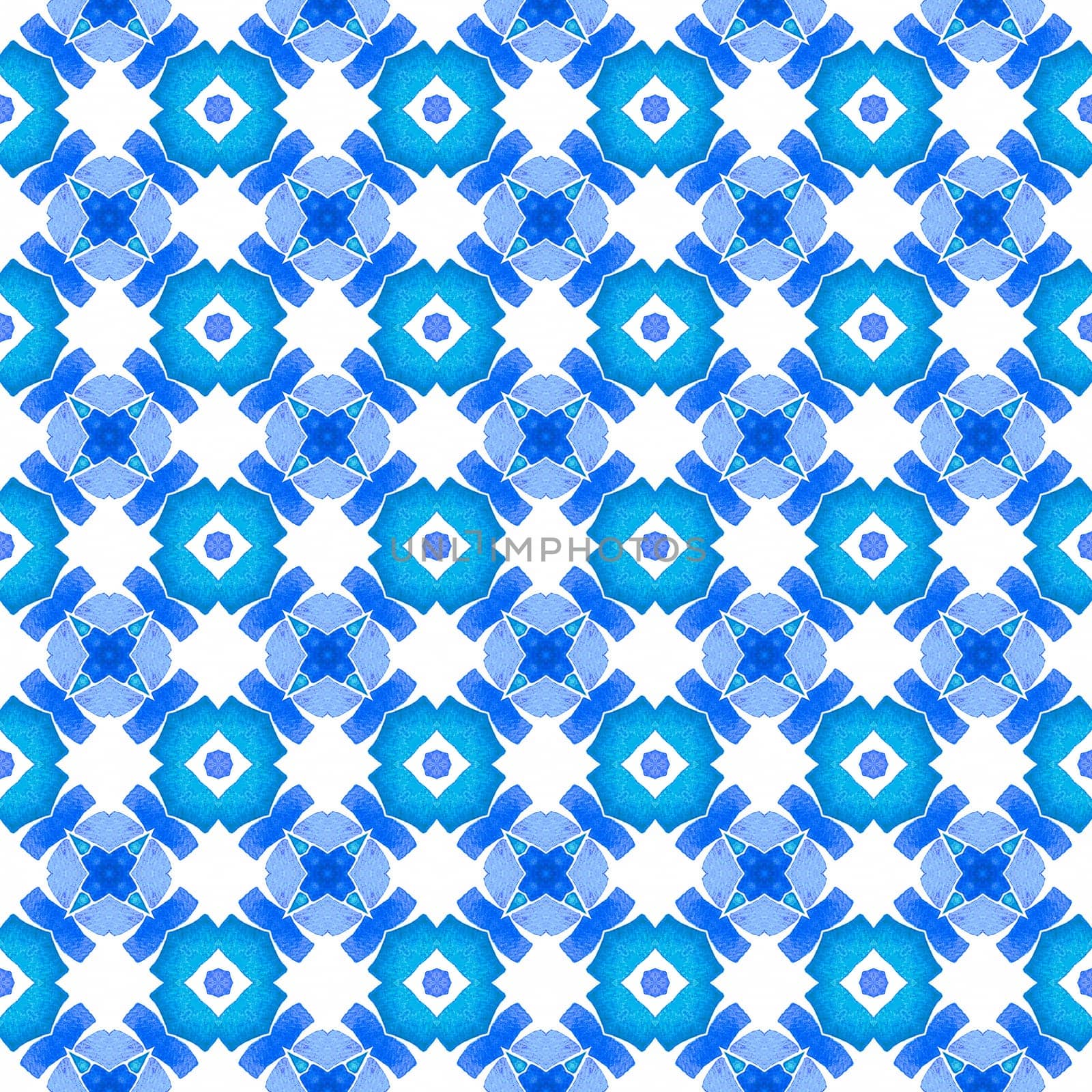 Textile ready flawless print, swimwear fabric, wallpaper, wrapping. Blue indelible boho chic summer design. Exotic seamless pattern. Summer exotic seamless border.