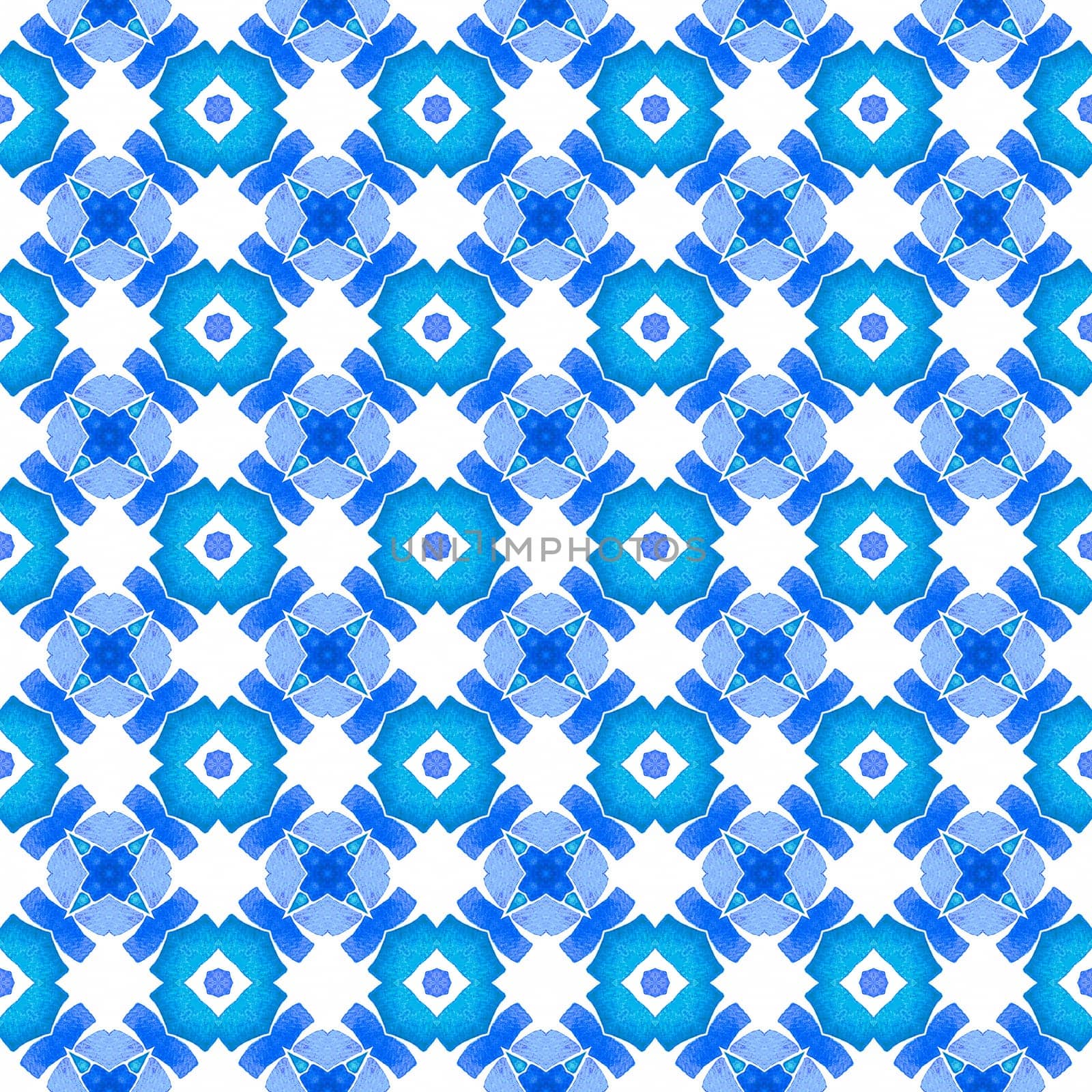 Textile ready flawless print, swimwear fabric, wallpaper, wrapping. Blue indelible boho chic summer design. Exotic seamless pattern. Summer exotic seamless border.