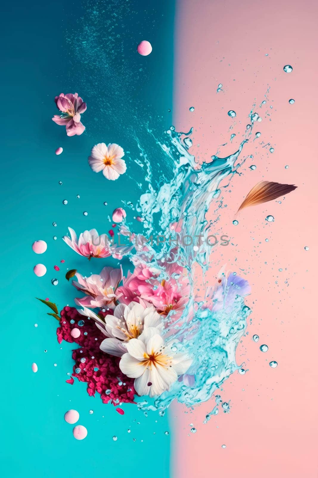 Flowers splash beautiful postcard or place for a subject. by yanadjana