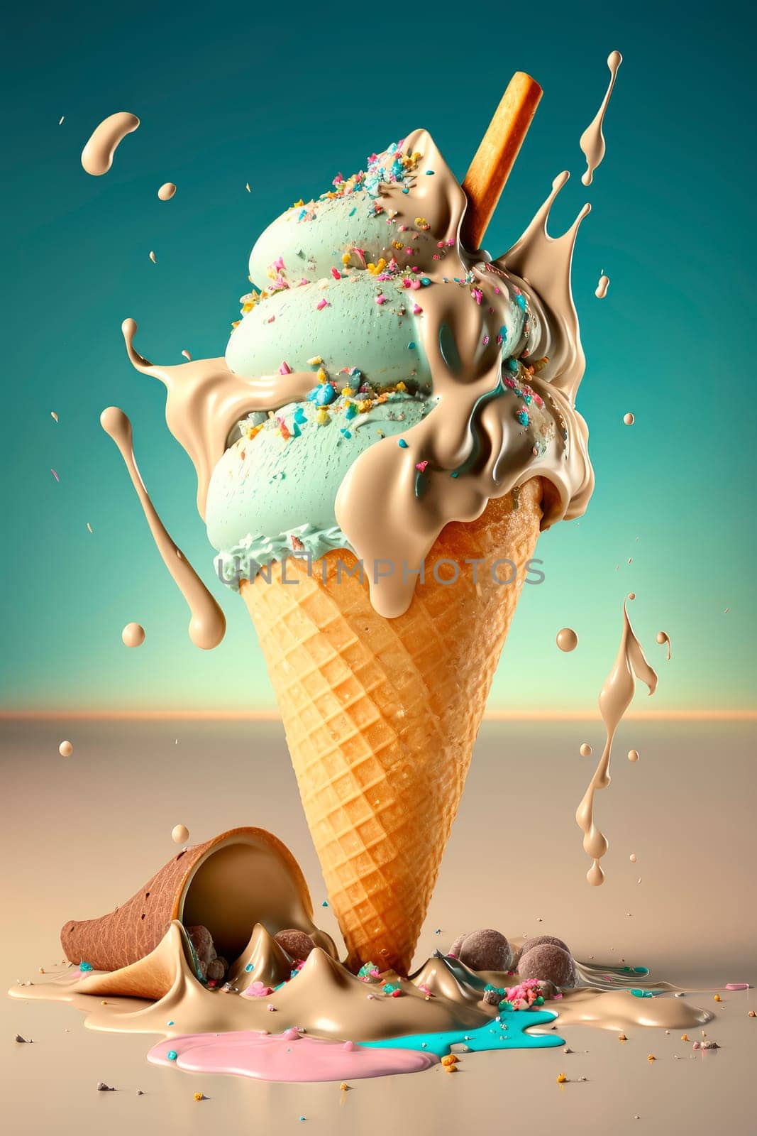 The ice cream cone is beautiful. by yanadjana