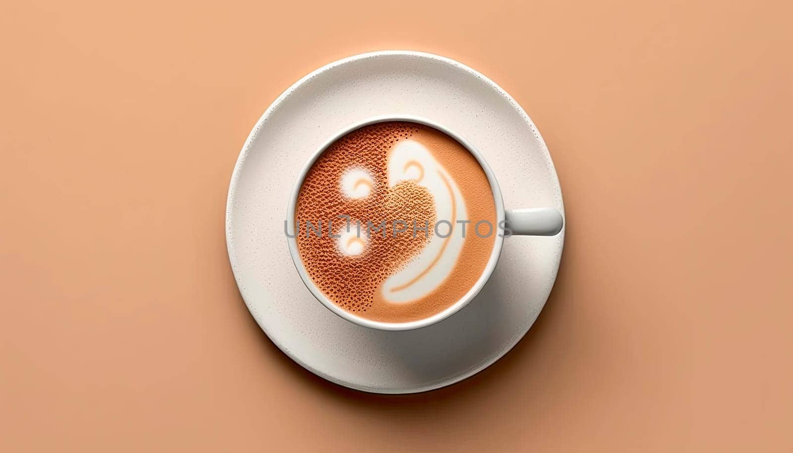 Cup of coffee latte minimalism. by yanadjana