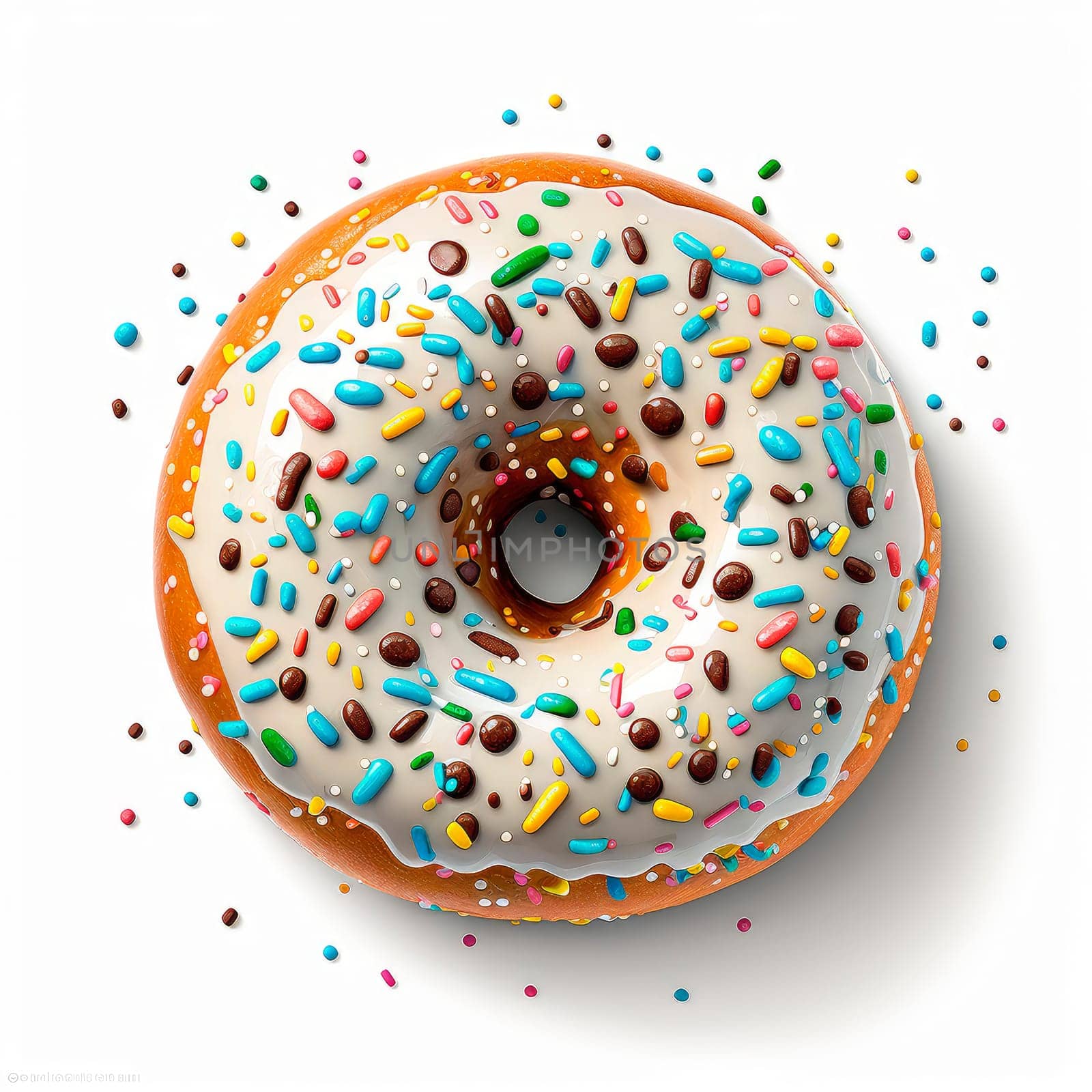 Donut isolate on white background. Generative AI,