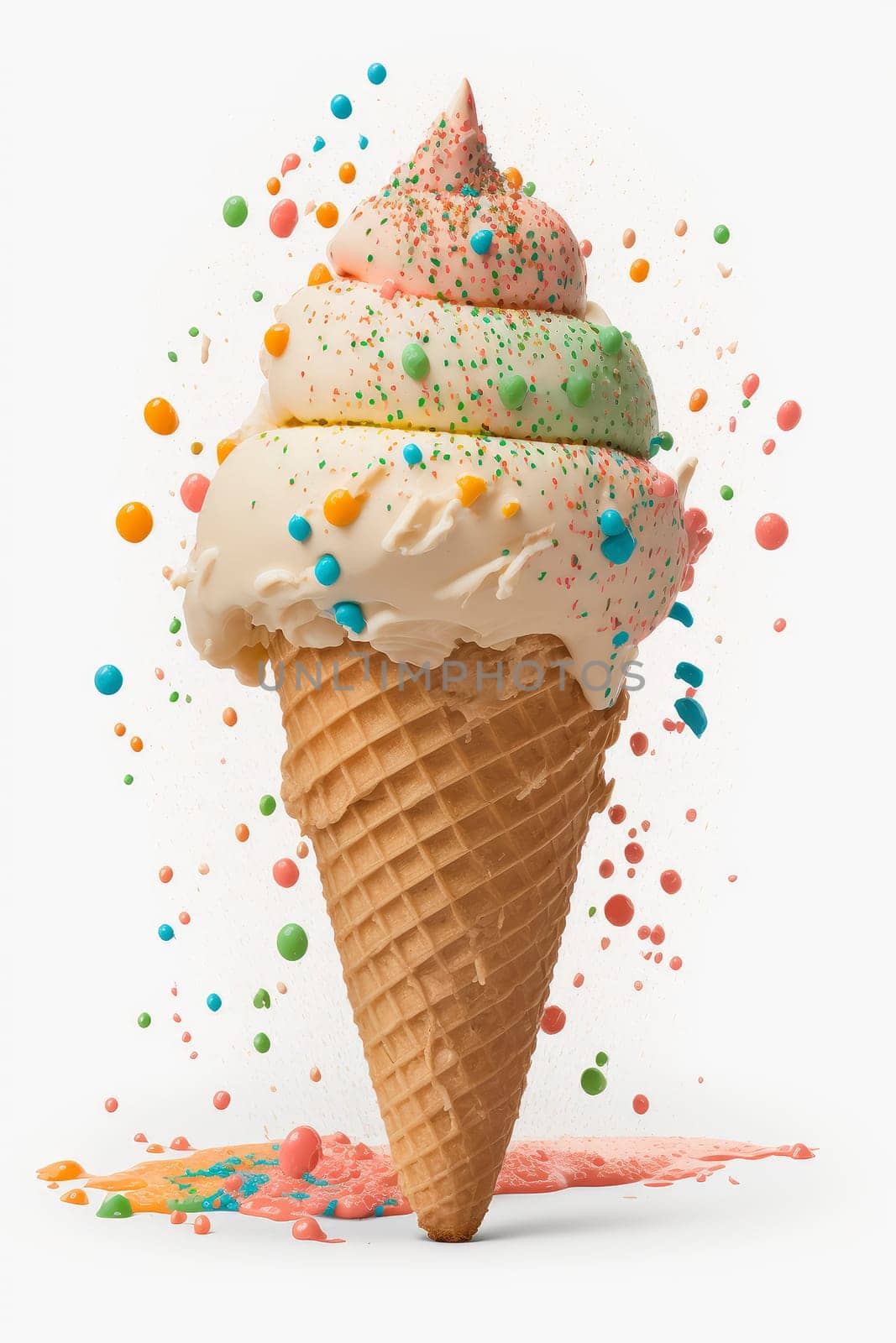 Ice cream cone isolate on white background. by yanadjana