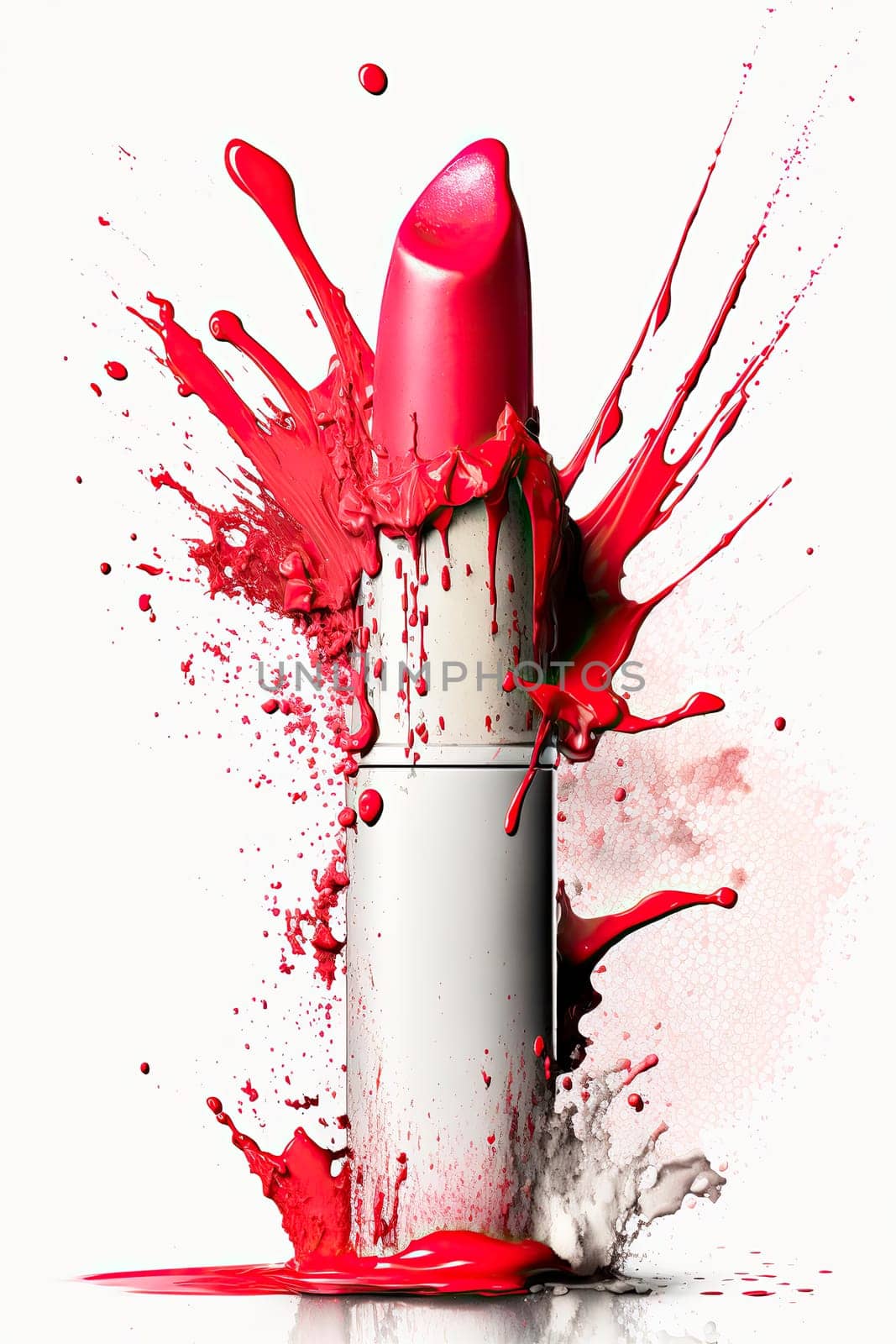 Lipstick splash cosmetics isolate on white background. by yanadjana