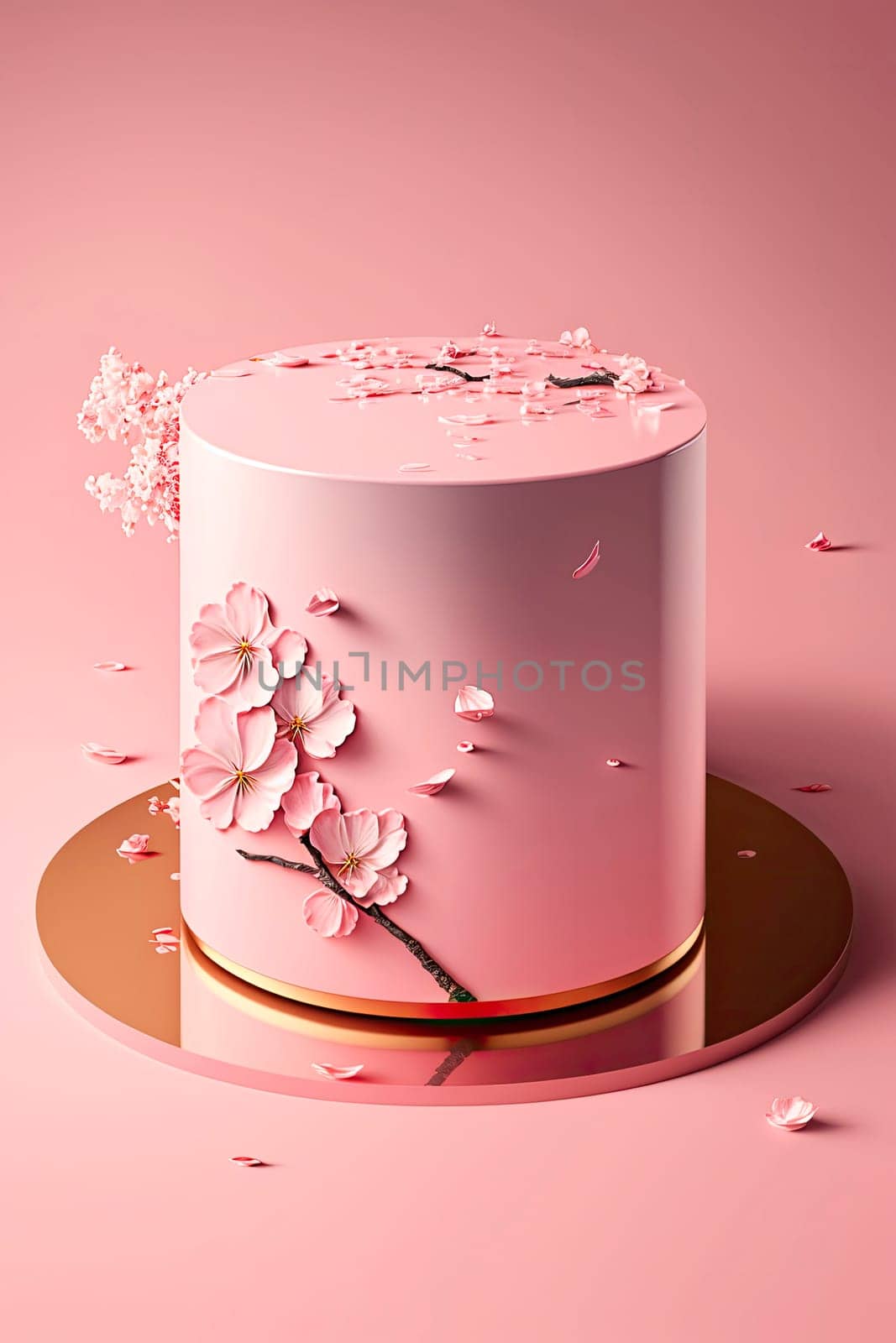 background, cosmetic product promotion podium, floral, pastel pedestal. by yanadjana
