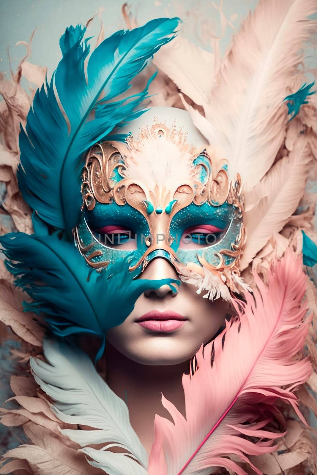 mask photo eyelashes feathers. by yanadjana