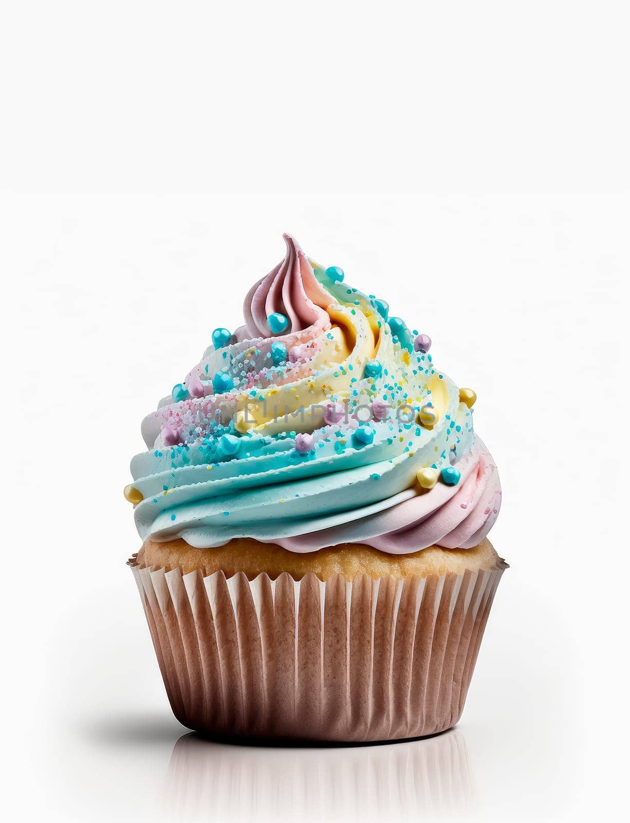 Cupcake isolate on white background. Generative AI,